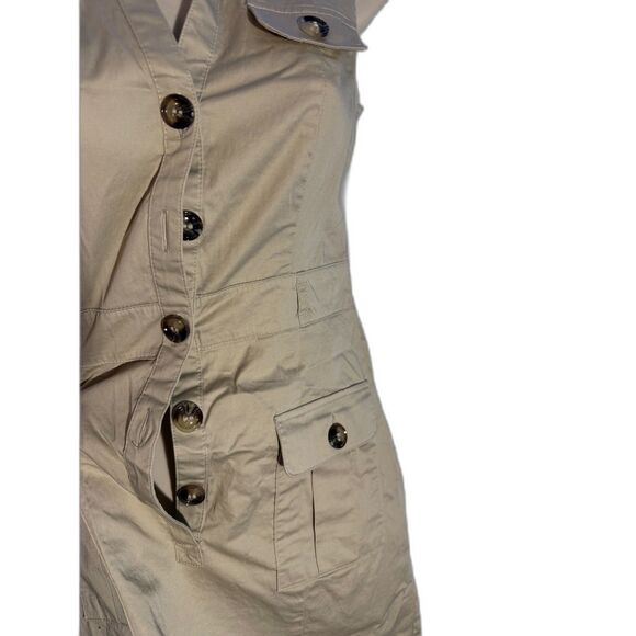 Women's H&M Khaki Button Dress 4 - Picture 3 of 5